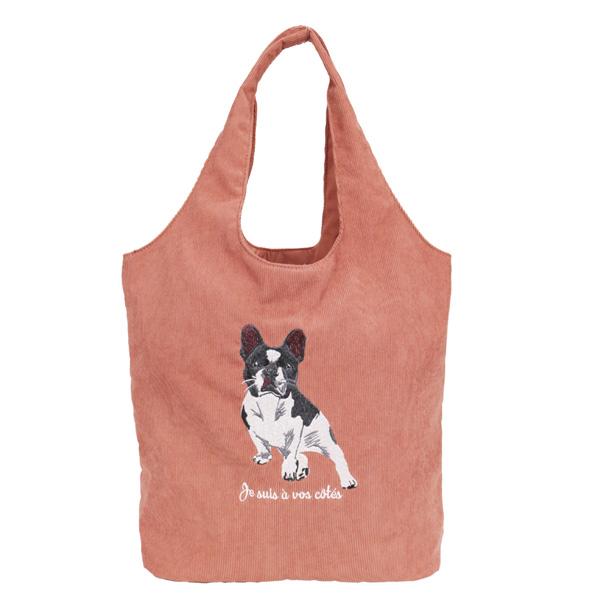アニマル刺繍トート フレンチブル 623-7515 かわいい 犬の刺繍 アニマル刺繍トート フレンチブル 623-7515 かわいい 犬の刺繍