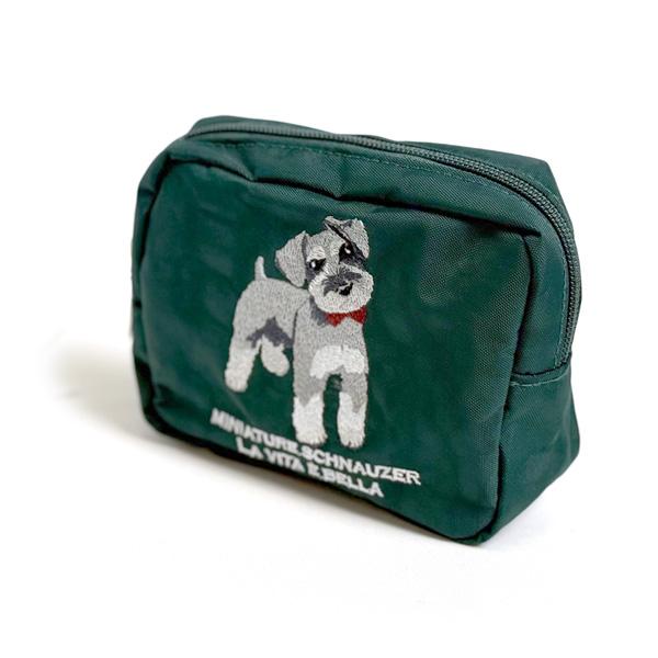 アニマル刺繍 ポーチ (シュナウザー) 720-5786 かわいい 犬の
