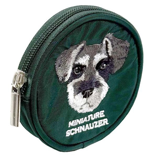 アニマル刺繍 丸ポーチ シュナウザー 小物入れ 小銭入れ コインケースにも かわいい 犬の刺繍 ミニチュアシュナウザー ギフト プレゼントに |  | 04