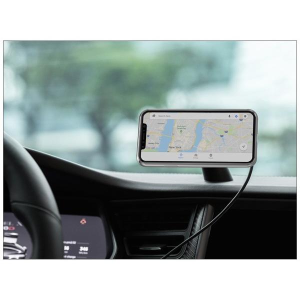 iPhoneケース用 ワイヤレス充電対応 マグネット式カーマウント ハンズフリー moshi 磁石 ブラック moshi SnapTo Car