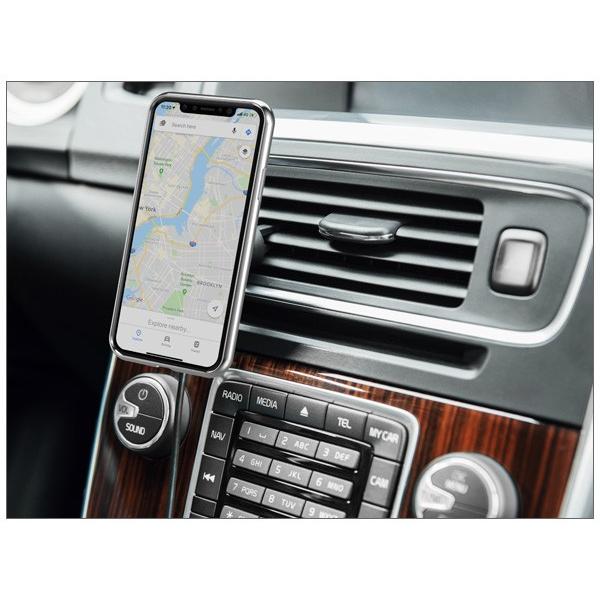 iPhoneケース用 ワイヤレス充電対応 マグネット式カーマウント ハンズフリー moshi 磁石 ブラック moshi SnapTo Car