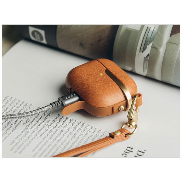 moshi Airpods 3専用 ワイヤレス充電対応 プレミアムヴィーガンレザー