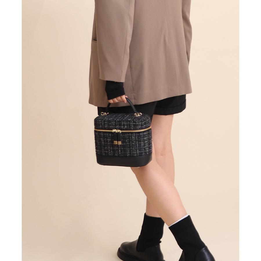 Bibiy　ELISEバニティバッグ　ネイビー　ツイード Bibiy ELISEバニティバッグ ネイビー ツイード