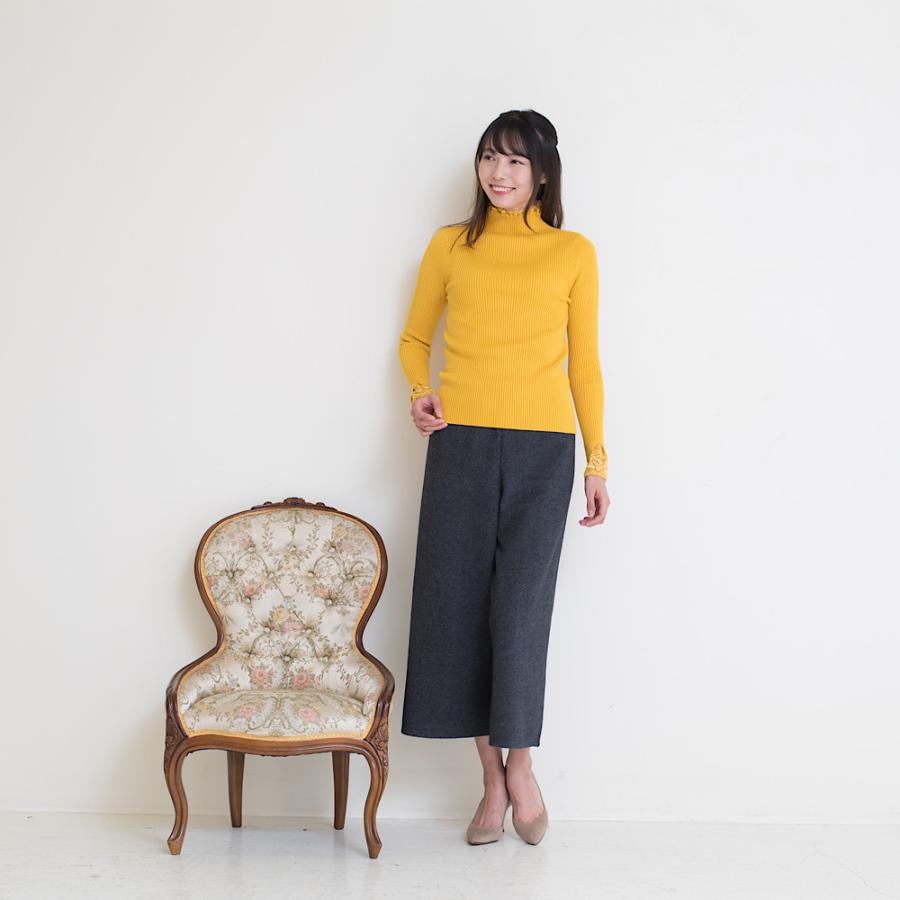 カジュアル ワイド フレア パンツ お洒落 秋 春 ガウチョ スタイリッシュ ボトムス レディース　ワイドパンツ スカンツ レディース ガウチョパンツ 無地 九分丈 |  | 02