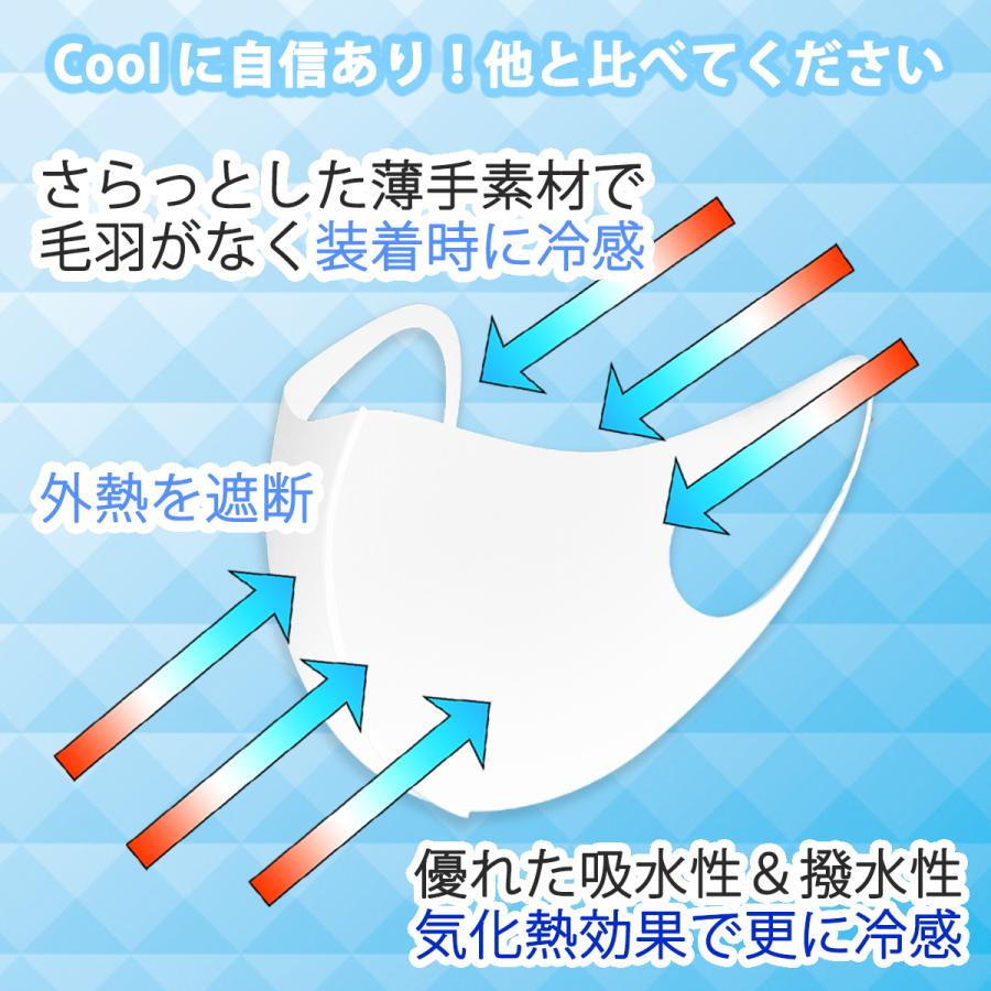 送料無料クール マスク冷感 夏用 3枚セット 日本企画 ひんやり 熱中症予防 cool 男女兼用 洗える ホワイト ヒロシモール Sサイズあり hirosimall |  | 06