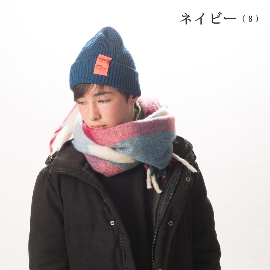 ニット帽 送料無料 リブ シンプル 帽子 ネオン カラー タグ 男女兼用 アクリル 全８色(アイボリー・ピンク・オレンジ・黄色・赤・グレー・黒・ネイビー) |  | 14