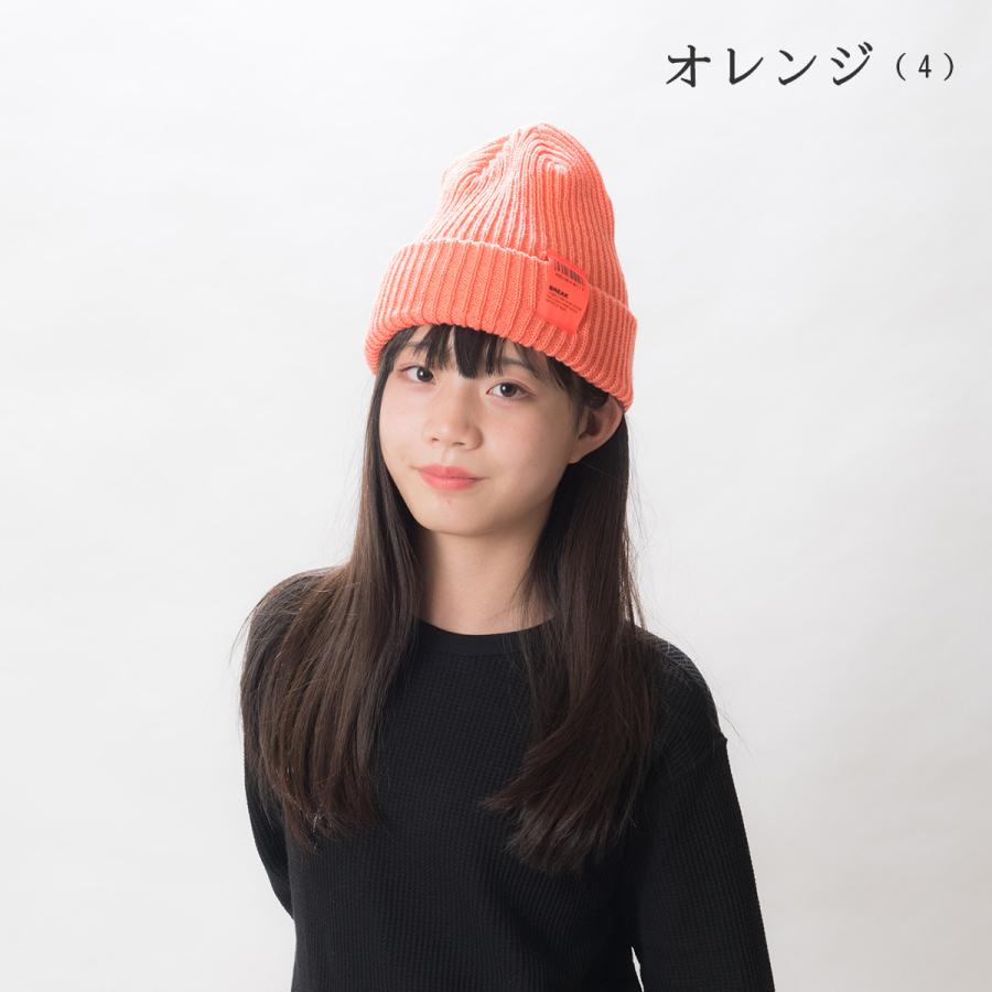 ニット帽 送料無料 リブ シンプル 帽子 ネオン カラー タグ 男女兼用 アクリル 全８色(アイボリー・ピンク・オレンジ・黄色・赤・グレー・黒・ネイビー) |  | 15