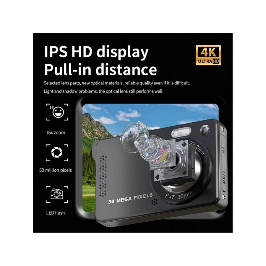 4K 高画質 コンパクトデジタルカメラ 5MP オートフォーカス 16 倍光学