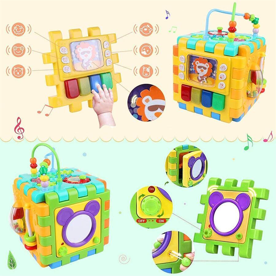 赤ちゃんおもちゃ 6面に12種遊び 6ヶ月から 多機能おもちゃ箱 知育玩具 形合わせ ビーズコースター 音と光 早期開発 指先訓練 聴覚発達 色認知 Yh Wjboxs Mt384 Amity Store 通販 ベビーおもちゃ Studiodeiure It