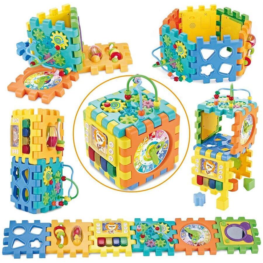 赤ちゃんおもちゃ 6面に12種遊び 6ヶ月から 多機能おもちゃ箱 知育玩具 形合わせ ビーズコースター 音と光 早期開発 指先訓練 聴覚発達 色認知 Yh Wjboxs Mt384 Amity Store 通販 Yahoo ショッピング