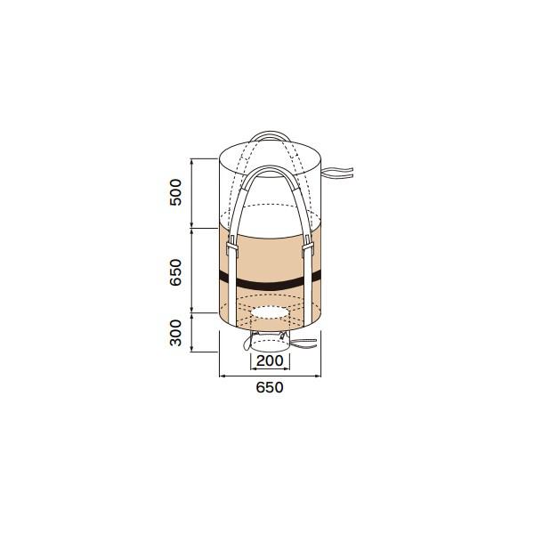 フレコンバッグ フレコン 容量200L 耐荷重1トン コンテナバッグ  バージン原料100％ 丸型 排出口あり 650KHR-C　10枚セット｜mk-grating｜02