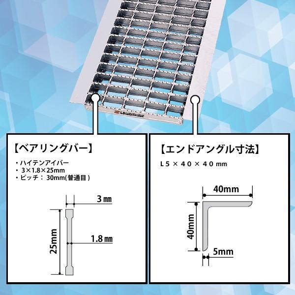 グレーチング蓋 U字溝 溝蓋 溝幅200mm用 190×993×25mm 適用荷重 T-2 T-6 T-14 規格 普通目 ノンスリップ LSハイテン LNU253-20 【個人宅配送不可】 | マキテック | 03