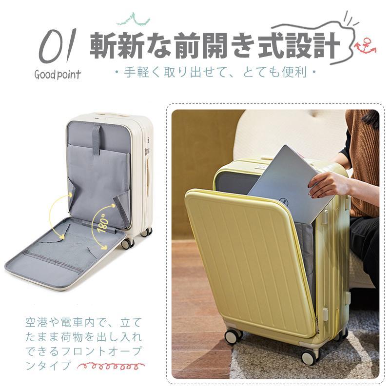 スーツケース フ Sサイズ 機内持込 ロントオープン USBポート付き