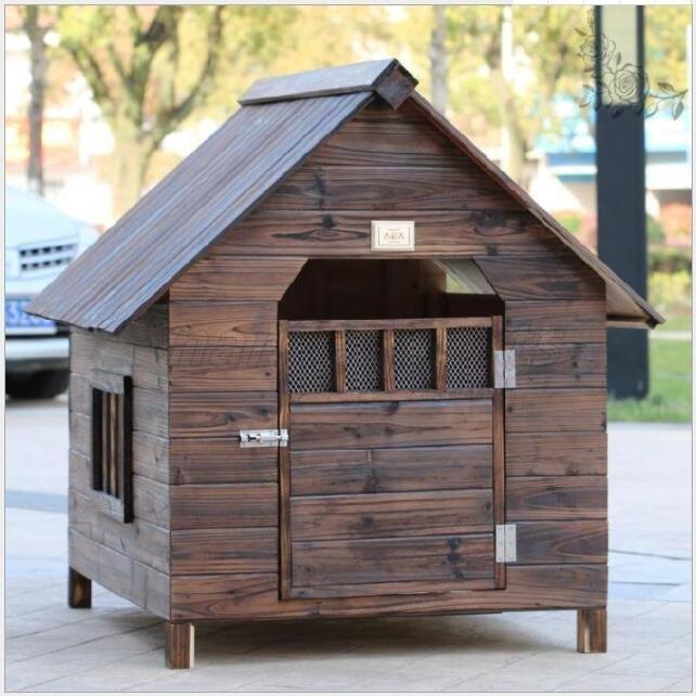 品質保証★外飼い屋外ハウス 天然木製 犬小屋 ペットハウス ドッグ 犬舎 三角屋根 脚付き 小型犬 中型犬 高床式設計 