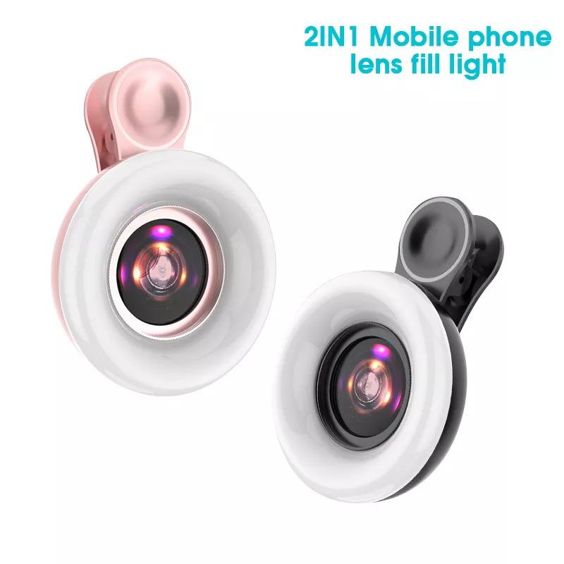 スマホ補助光 15x マクロレンズポータブル Selfie Led リングフラッシュライト電話 Selfie ランプユニバーサル