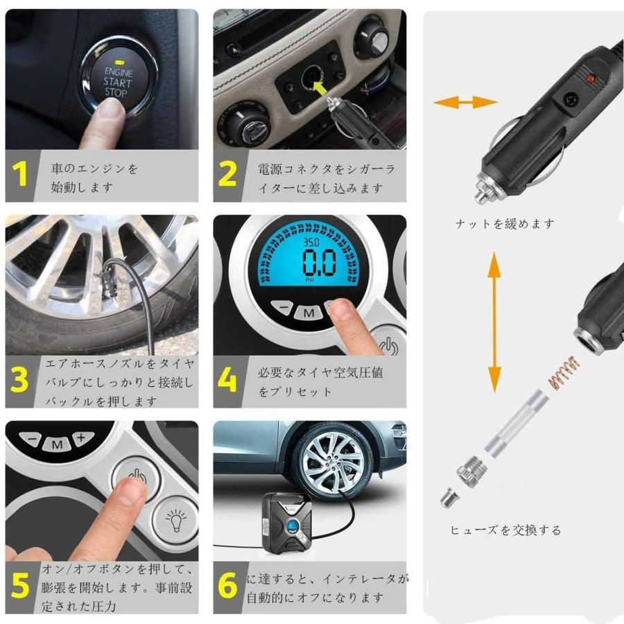 高評価なギフト Windgallop自動車 空気入れ 小型 エアーコンプレッサー車用空気入れ 自動停止 電動ポンプ Rmb Com Ar