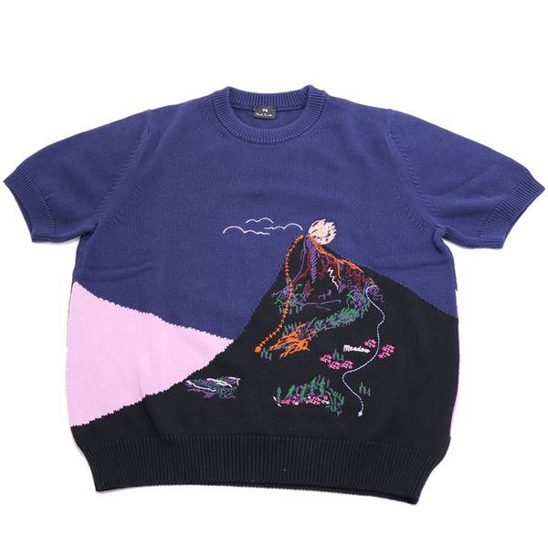 Paul Smith ポールスミス ニットT レディース ネイビーマルチ 0W