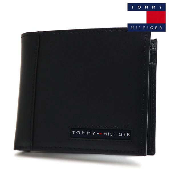 トミーヒルフィガー 二つ折財布 メンズ 小銭入れ付き TOMMY HILFIGER Wallet ブラック 31TL25X023 001 ギフトラッピング無料 | TOMMY HILFIGER