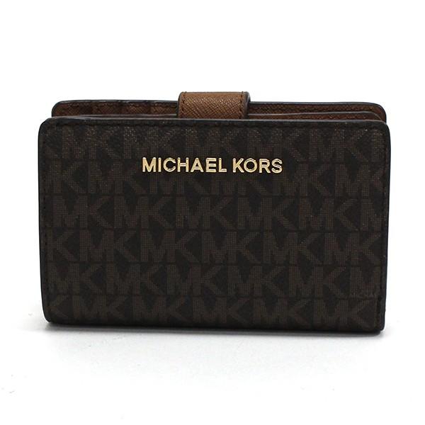 マイケルコース 二つ折り財布 レディース MICHAEL KORS シグネチャー ブラウン 35F8GTVF2B BROWN ギフトラッピング無料 | MICHAEL KORS | 01