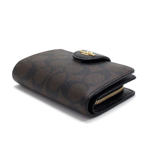 コーチ 二つ折り財布 レディース COACH Wallet シグネチャー ミディアム コーナー ジップ ウォレット ブラウン ブラック C0082 IMAA8 | COACH | 02