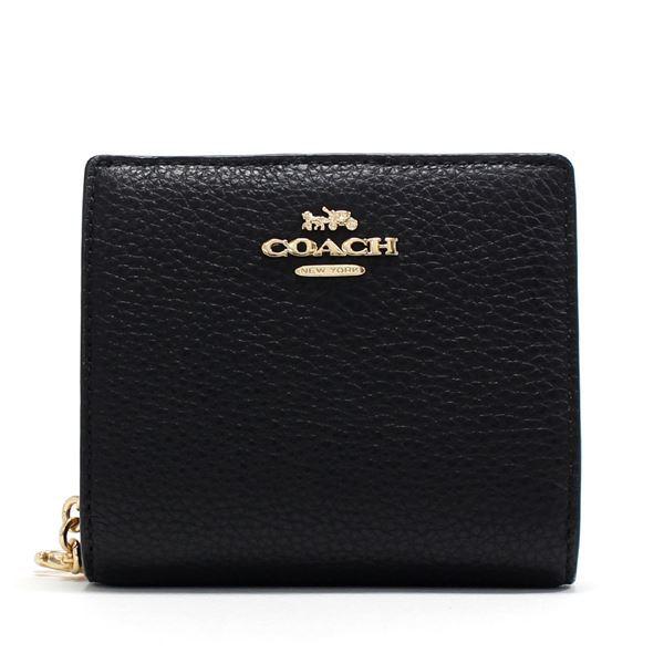 【新品】COACH ラウンドジップ 二つ折り財布 ブラック ゴールドスタッズ COACH（コーチ） 二つ折り財布 レディース COACH C チャーム スナップ