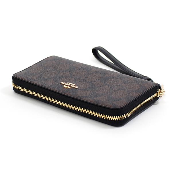 COACH（コーチ） ラウンドファスナー長財布 レディース ブラウン