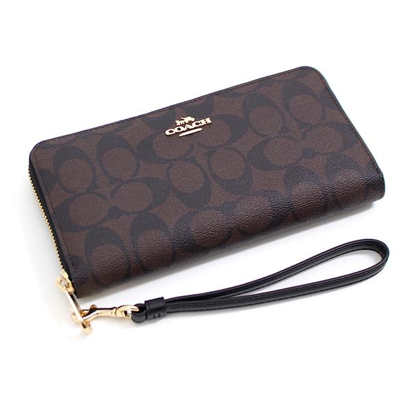 COACH（コーチ） ラウンドファスナー長財布 レディース ブラウン