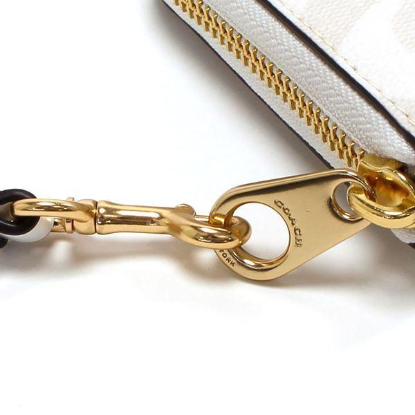 COACH コーチ　ストラップ付き　長財布　シグネチャーチョーク　ホワイト　白色 COACH コーチ ストラップ付き 長財布 シグネチャーチョーク ホワイト