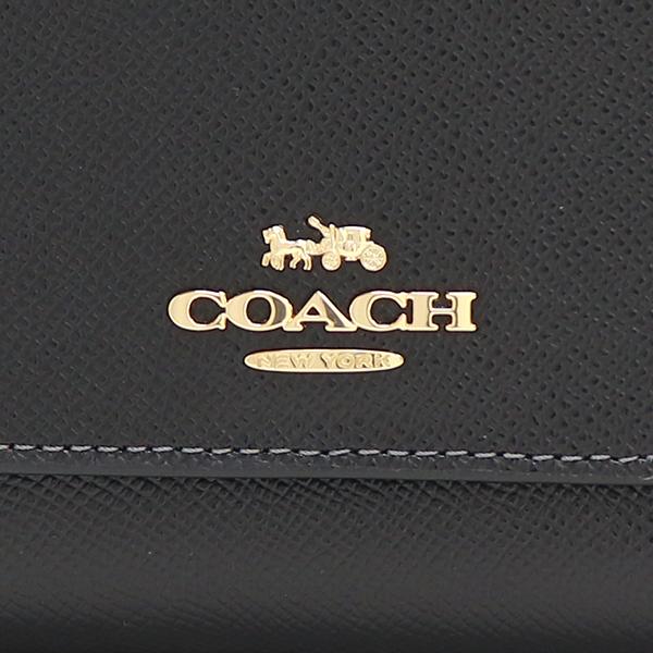 COACHコーチブラックレザー三つ折り財布 COACH コーチ 三つ折り財布 レディース Wallet ブラック CF427