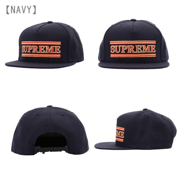Supreme シュプリームキャップSupreme帽子Striped5Panelブラックレッド 