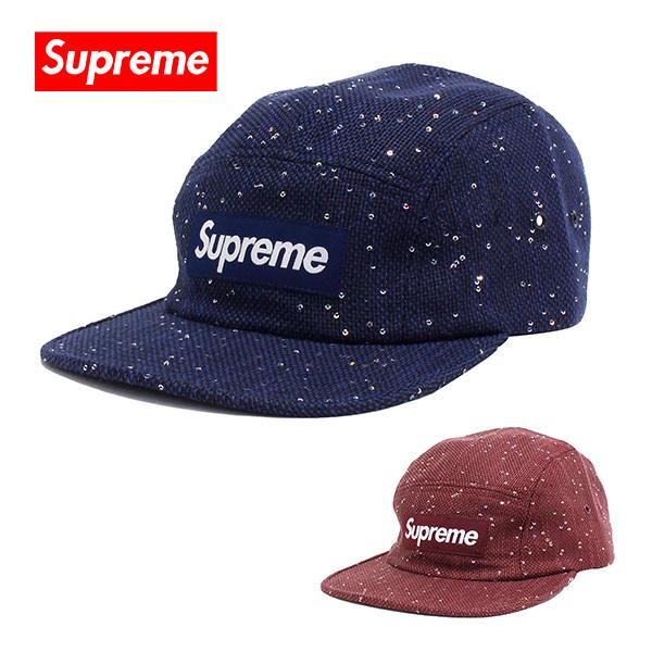 売れ筋ランキングも 帽子 Supreme レディース メンズ キャップ シュプリーム 倍 倍 ストア対象店舗 倍々ストア Sequins クリスマス Fw16h66 ネイビー バーガンディー Cap Camp 帽子
