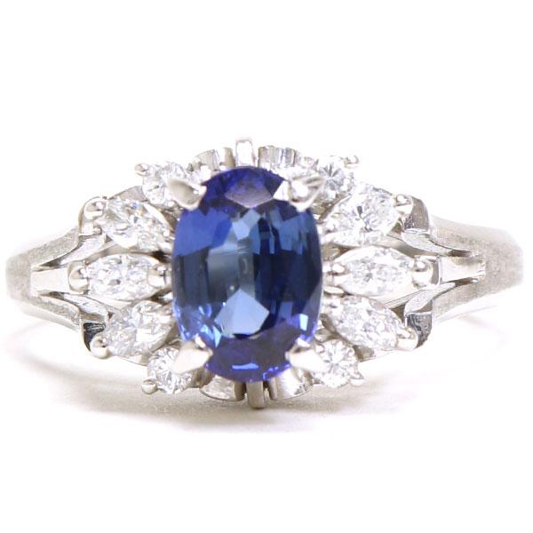 プラチナ900サファイアRing プラチナ900 指輪 サファイア 中古品 リング ジュエリー ユーズド
