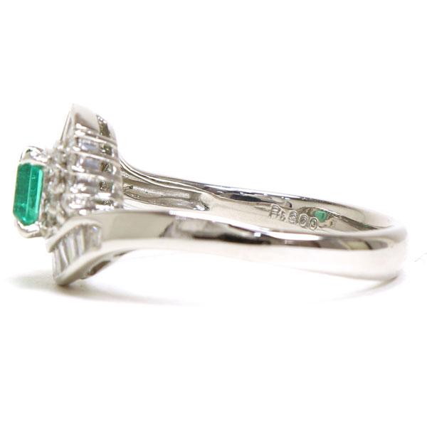プラチナ900 指輪 エメラルド 中古品 リング ジュエリー ユーズド