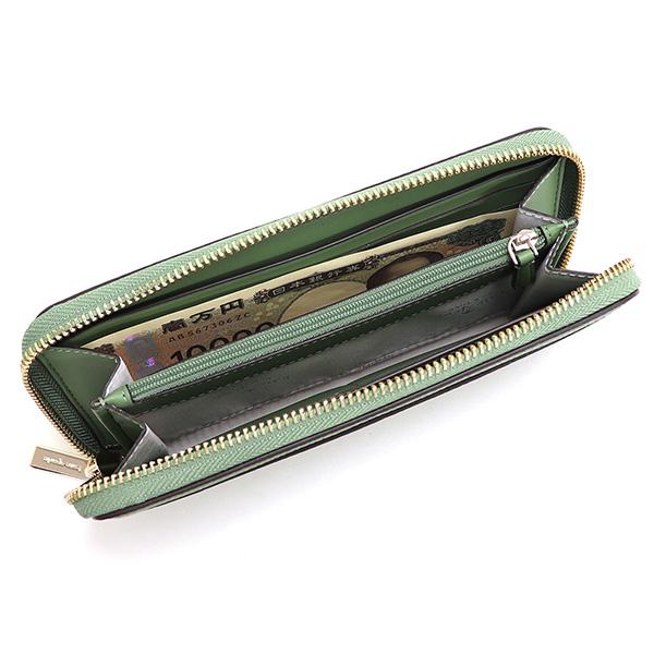 Kate Spade ケイトスペード　深緑　ラウンドファスナー　長財布　M93 Kate Spade ケイトスペード 深緑 ラウンドファスナー 長財布 M93