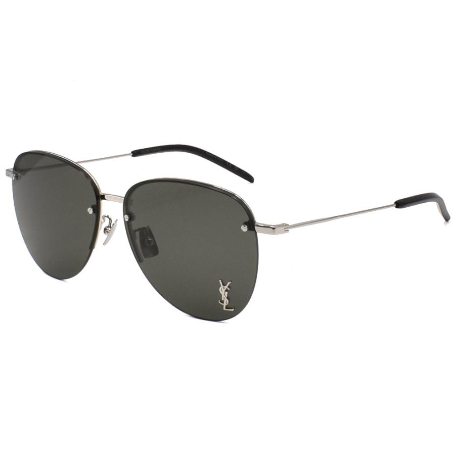 サンローラン サングラス メンズ レディース SAINT LAURENT Sunglasses アジアンフィット シルバー SL328KM-005