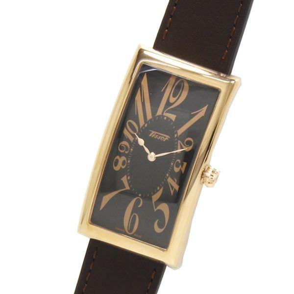 ティソ 腕時計 メンズ レディース TISSOT ヘリテージ バナナ センテナリー ブラック 時計 レザー T117.509.36.052.00 ギフトラッピング無料の画像