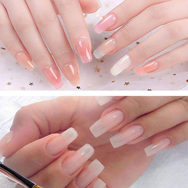 サムコス 完璧なネイルツールセット フェイク ネイル エクステンション ポリジェル 筆 1個 透明 ネイルクリップ 5個 透明フェイクネイル 買収