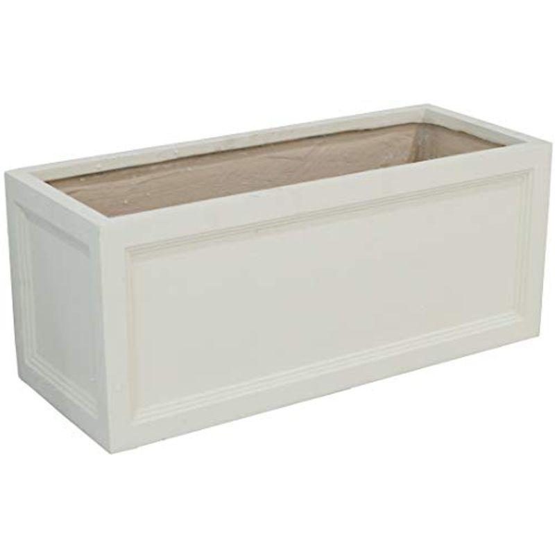 超安い価格販売のガーデニング 鉢 園芸用品 プランター ホワイト 長方形 鉢カバー 白 鉢 高さ33 5 植木鉢 奥行32 幅80 おしゃれ ベランダ 花壇 庭 屋外 水抜き穴 売上 日本の