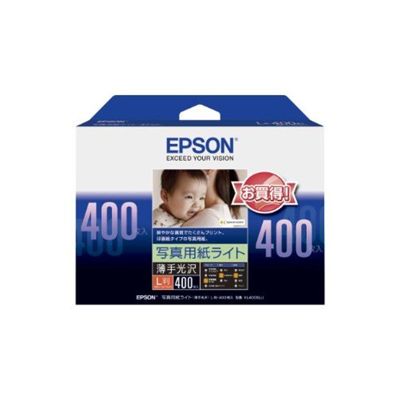 EPSON 写真用紙ライト薄手光沢 L判 400枚 KL400SLU プロッタ用紙、ロール紙