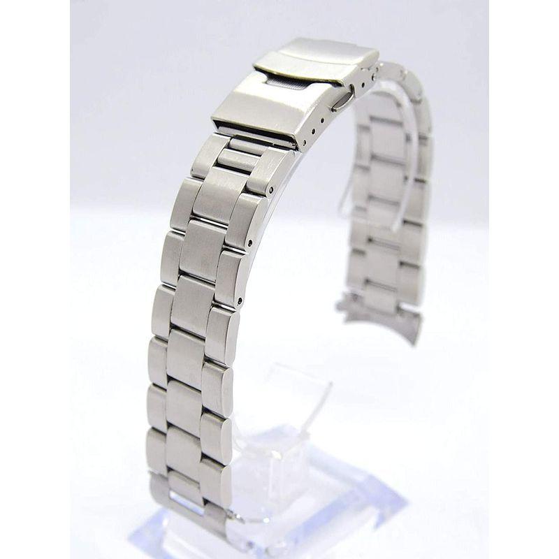 BASIS+] 腕時計 ベルト 3連 弓カン 無垢 ステンレス ブレスレット 交換 (20mm, シルバー) G3lNL07DM3, ファッション -  centralcampo.com.br