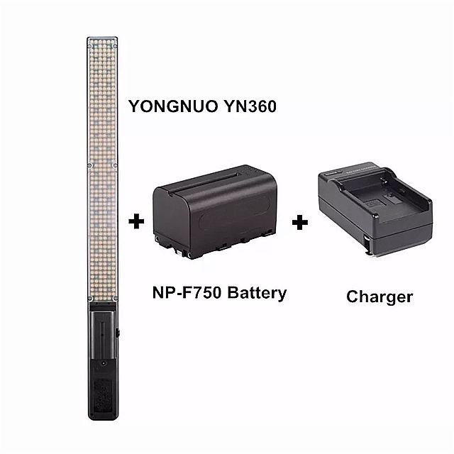 【激安セール】 Yongnuo YN360 ハンドヘルド led ビデオ ライト 3200 k 5500 k rgbカラフルな39.5センチ+ バッテリー ストロボ