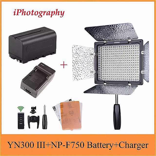 Yongnuo YN300 iii 最大62％オフ 人気定番の 5600 18k led ライト カメラ ビデオ 照明NP-F750キヤノンニコン 富士pana ソニー