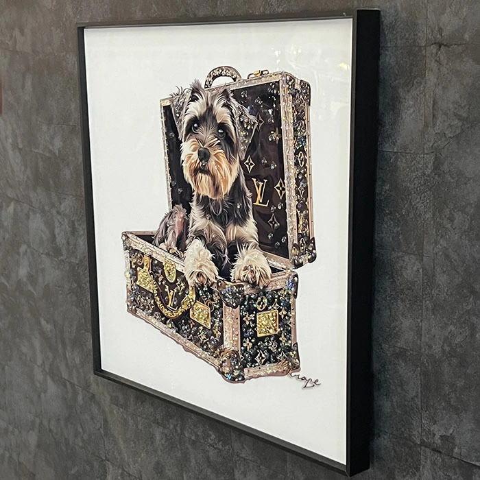 送料無料 クリスタルアートパネル オマージュアートパネル 犬