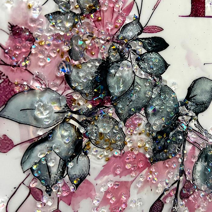 送料無料 クリスタルアートパネル オマージュアートパネル リーフ