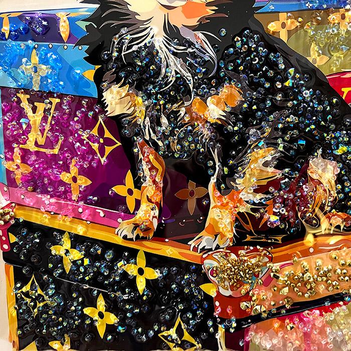 送料無料 クリスタルアートパネル オマージュアートパネル チワワ 犬