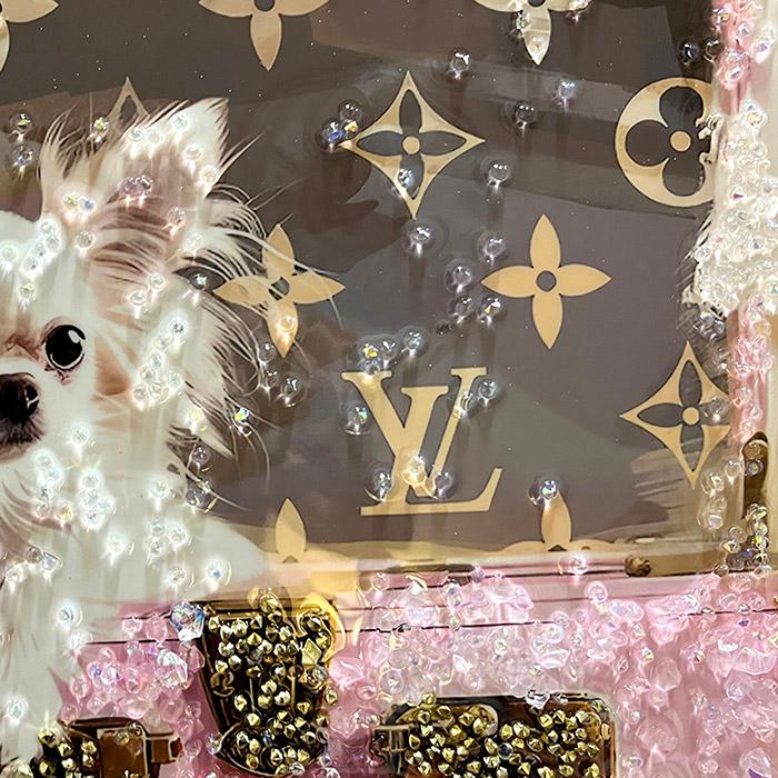 送料無料 クリスタルアートパネル オマージュアートパネル チワワ 犬