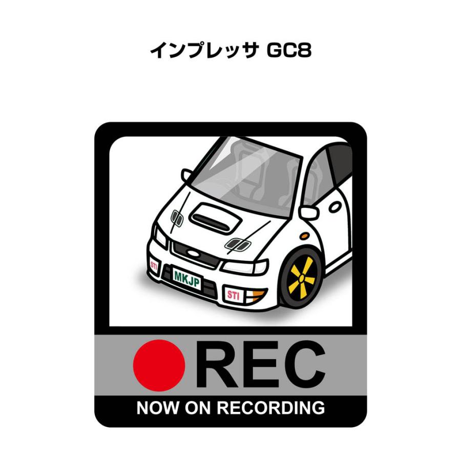MKJP ドラレコステッカー 2枚入り スバル インプレッサ GC8 ゆうメール