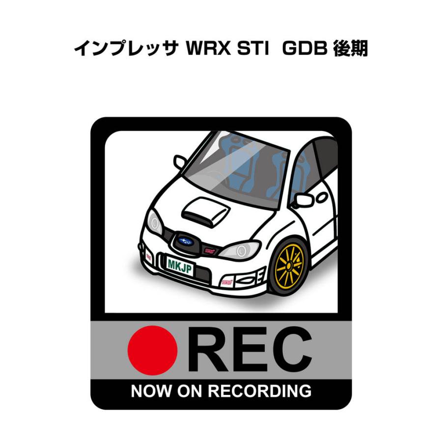 MKJP ドラレコステッカー 2枚入り スバル インプレッサ WRX STI GDB 後期
