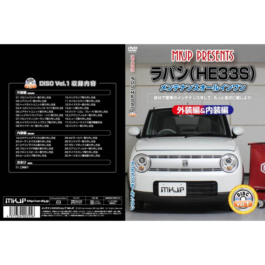 MKJP スズキ ラパン HE33S メンテナンスDVD 内装＆外装 ゆうメール送料