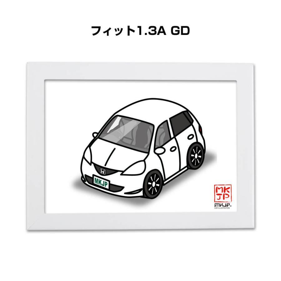 MKJP イラストA5 フレーム付き ホンダ フィット1.3A GD ゆうメール送料無料｜mkjp